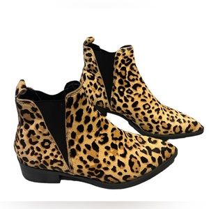 Steve Madden Jerry Leopard Print Calf Hair Women’s Ankle Boots Sz 6M